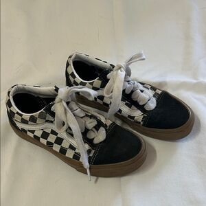 Vans Black and White Checkered Kids Sneakers